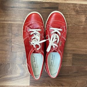 Josef Seibel Red Leather Womens tennis shoes